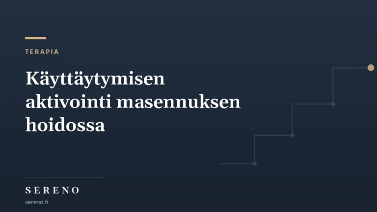 Käyttäytymisen aktivointi masennuksen hoidossa