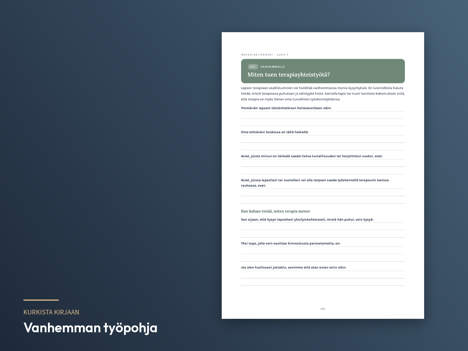 Vanhemman työpohja V11 kirjasta